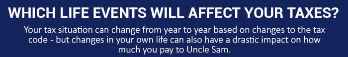 Infographic on Life Events and Taxes